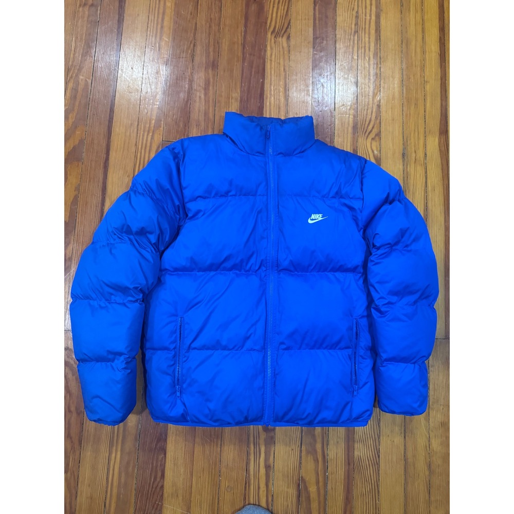 Nike Sportswear Puffer Jacket Mens Small Royal Blue Full Zip Quilted Coat